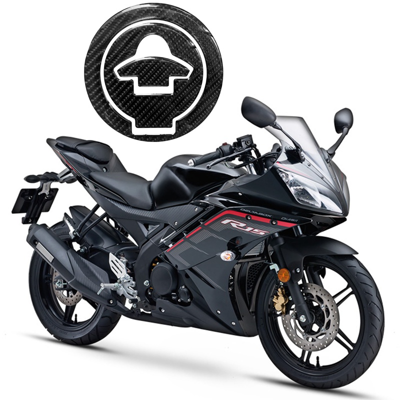 Miếng Dán Bảo Vệ Nắp Bình Xăng Xe Mô Tô YAMAHA YZF-R3 R25 R15 MT-03 Bằng Sợi Carbon