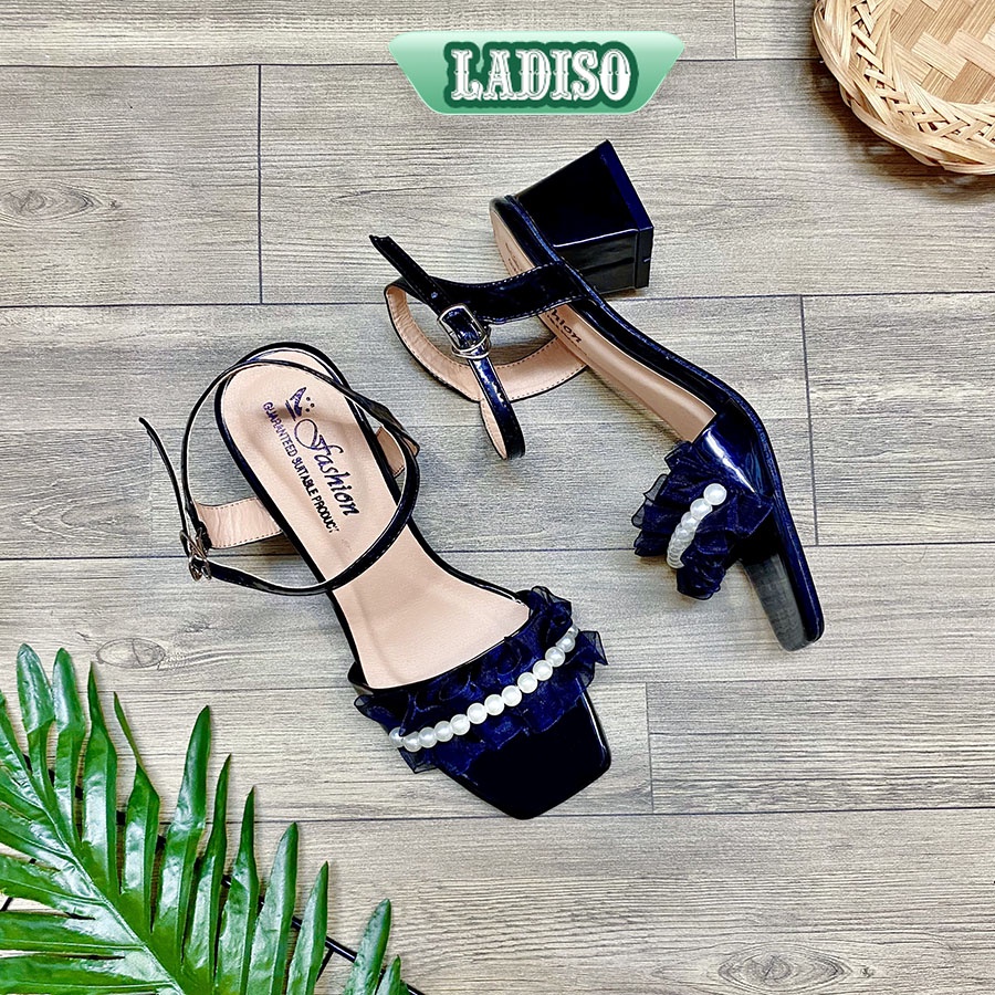 Giày sandal nữ dép nữ quai ngang chuỗi ngọc LADISO siêu dễ thương hàng hot trend chiều cao 5cm TT368