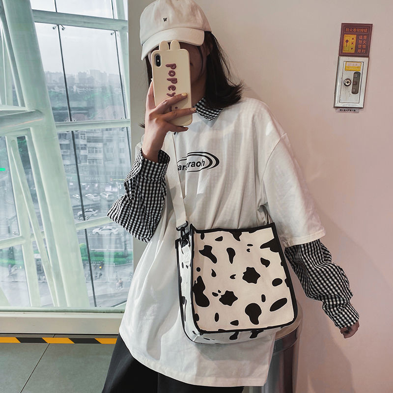 Túi Xách Vải Canvas Thời Trang 2021 Phong Cách Hàn Quốc Cho Nữ