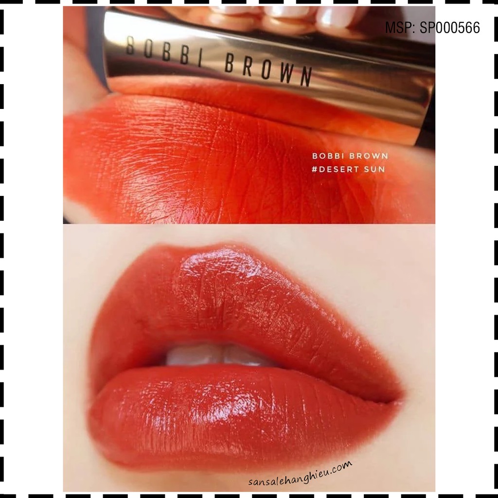 Son Bobbi Brown Luxe Shine Intense Màu Desert Sun Đỏ Cam Cháy