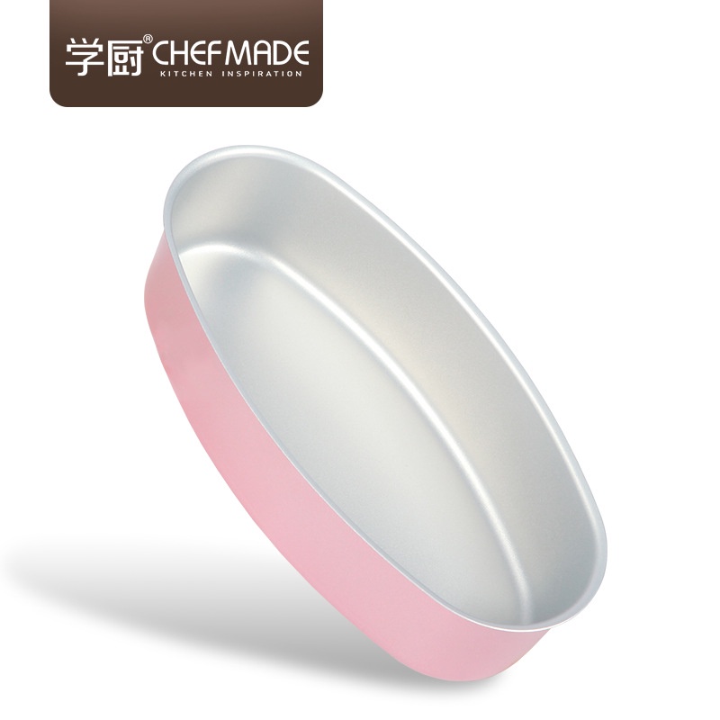CHEFMADE Khuôn Làm Bánh Hình Oval Màu Hồng Vàng D08 Wk9802