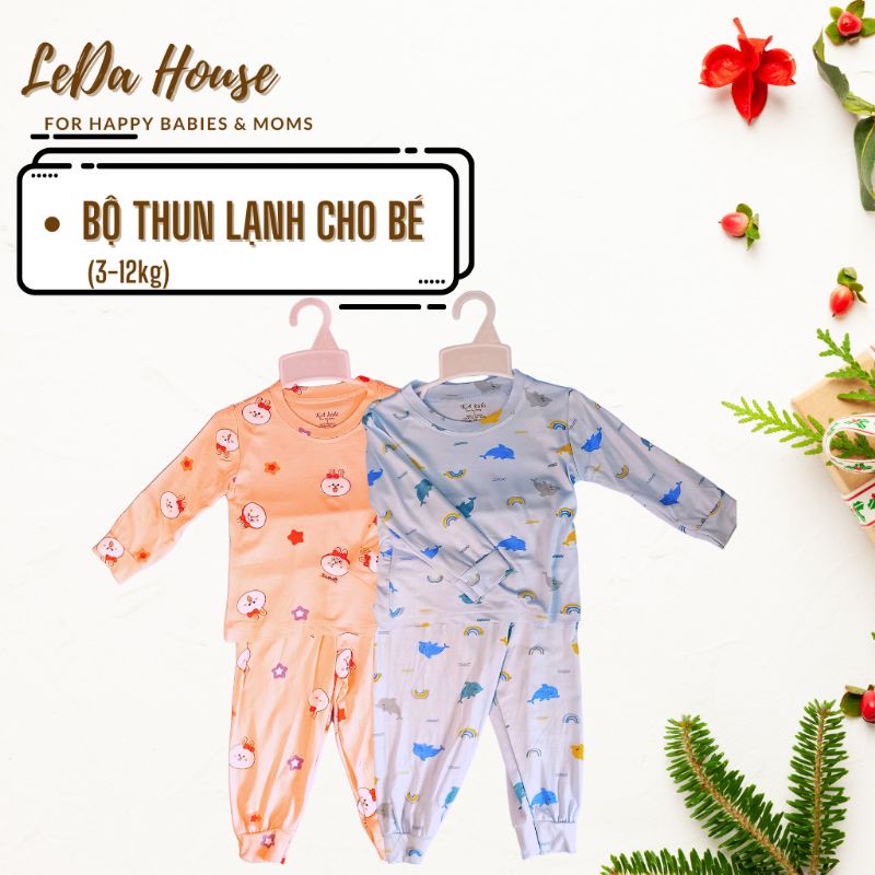 Bộ dài tay bé trai bé gái mặc mùa đông kiểu Hàn Quốc, Bộ dài tay cho bé từ 3 đến 12kg