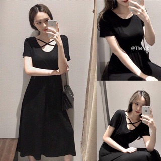 Đầm maxi đan dây ngực mặc được 2 kiểu