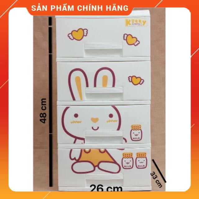 Tủ KITTY mini 4 tầng - Song Long, tủ nhựa, tủ quần áo, tủ cho bé, tủ mini