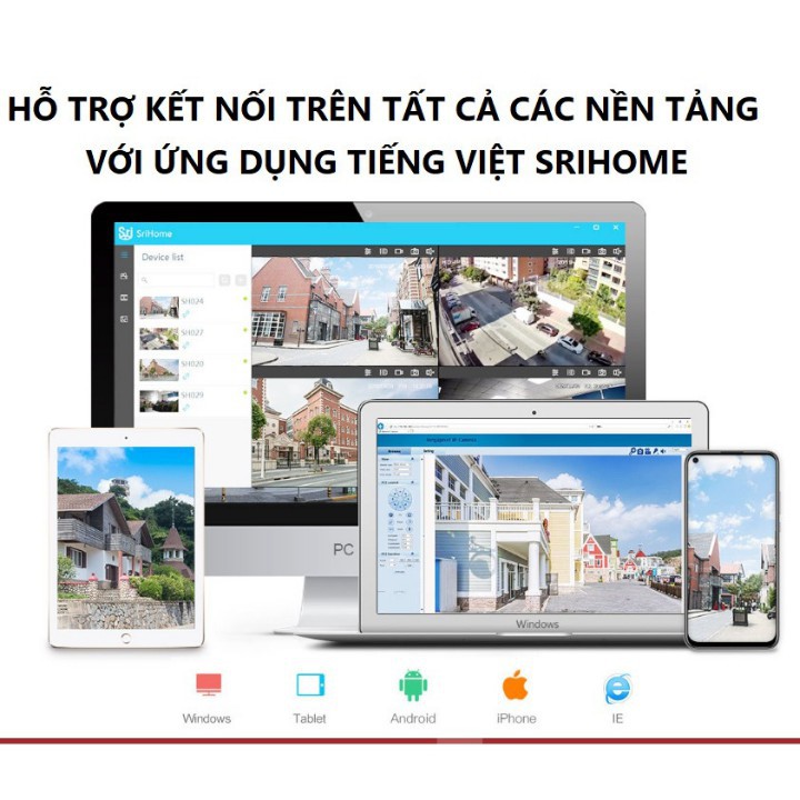 Camera Wifi Ngoài Trời Srihome SH027 Độ Phân Giải 1080P 2Mpx Chống Nước IP66 Tuyệt Đối Đàm Thoại 2 Chiều, Đèn Hồng Ngoại