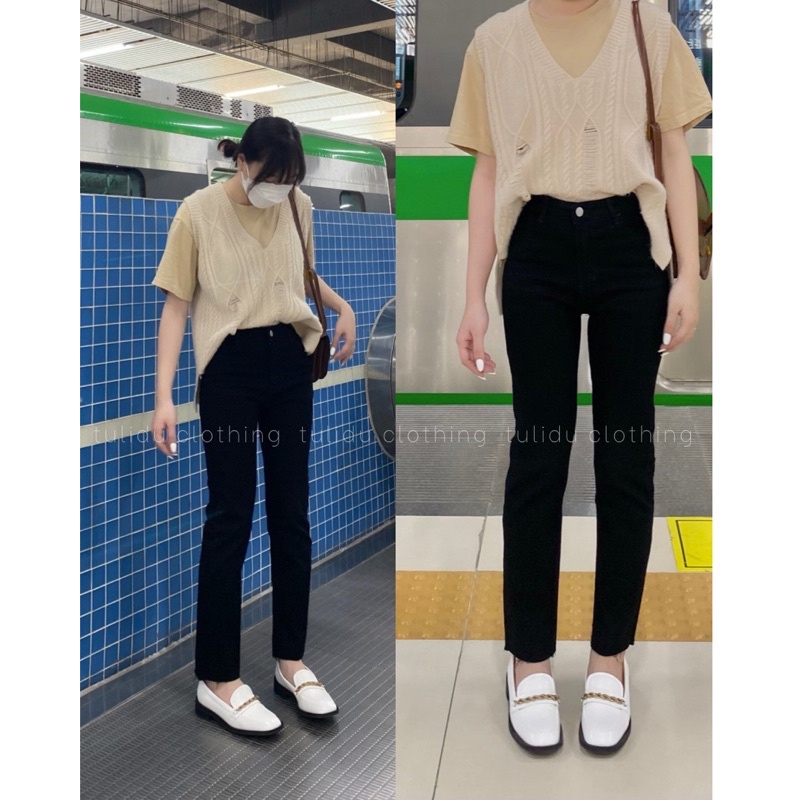 Quần Jean Ống Đứng Nữ Lưng Cao Co Giãn 4 Màu Tulidu Quần Bò Ống Đứng Ống Suông Nhẹ Form Hàn Straight Slim Jeans ẢNH CUỐI