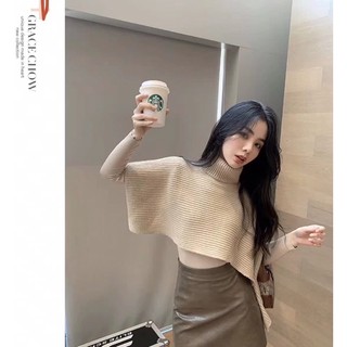 Áo croptop len cổ lọ cut out [ Hàng order ]