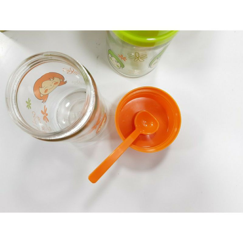 Bộ 2 hũ đựng gia vị thủy tinh 400ml kèm thìa