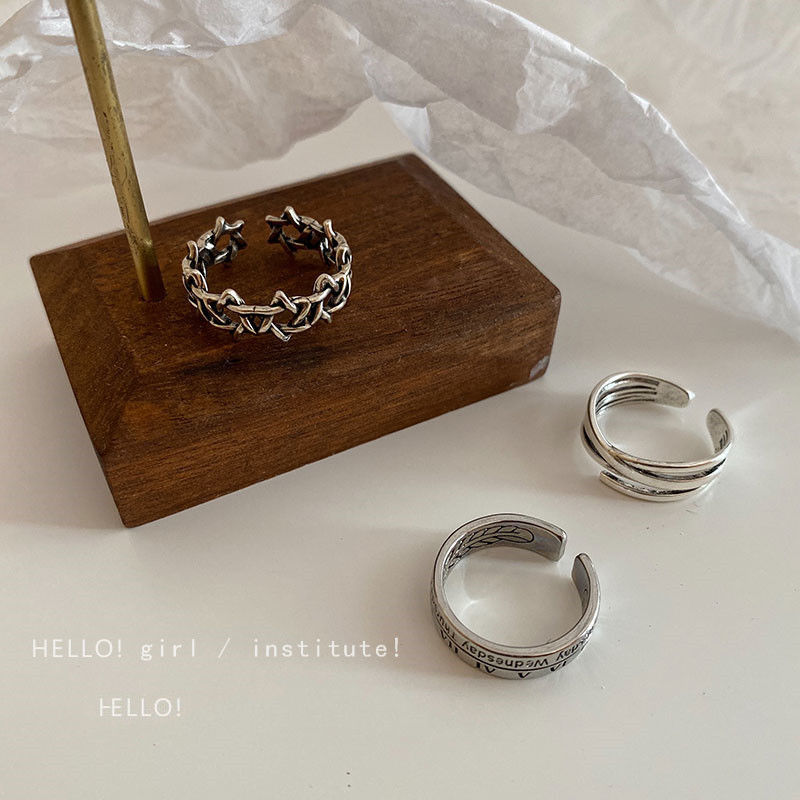 Set 3 nhẫn đeo ngón tay phong cách retro thời trang nữ Hàn Quốc