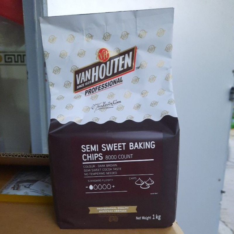 SOCOLA ĐEN CHIP VANHOUTEN NGUYÊN GÓI 1KG