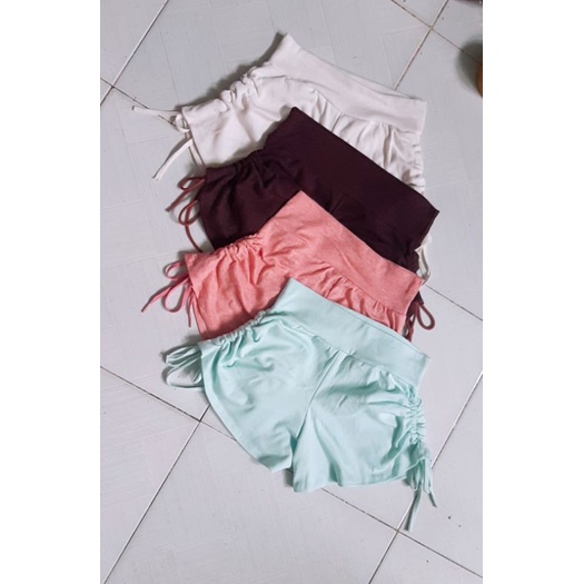 Quần short thun nữ rút dây nâng mông tập gym, Zoga