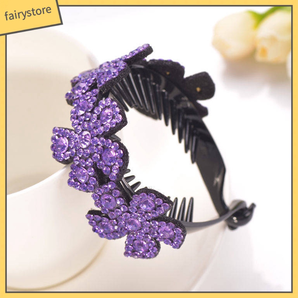 Kẹp Tóc Càng Cua Đính Đá Hình Bông Hoa Phong Cách Dành Cho Nữ