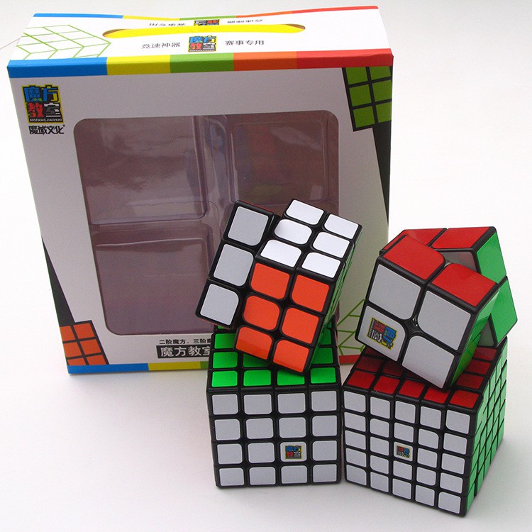 Đồ chơi Combo 4 Rubik Moyu Gift Sticker, 2x2, 3x3, 4x4, 5x5 - Trơn Mượt, Bẻ Góc Tốt