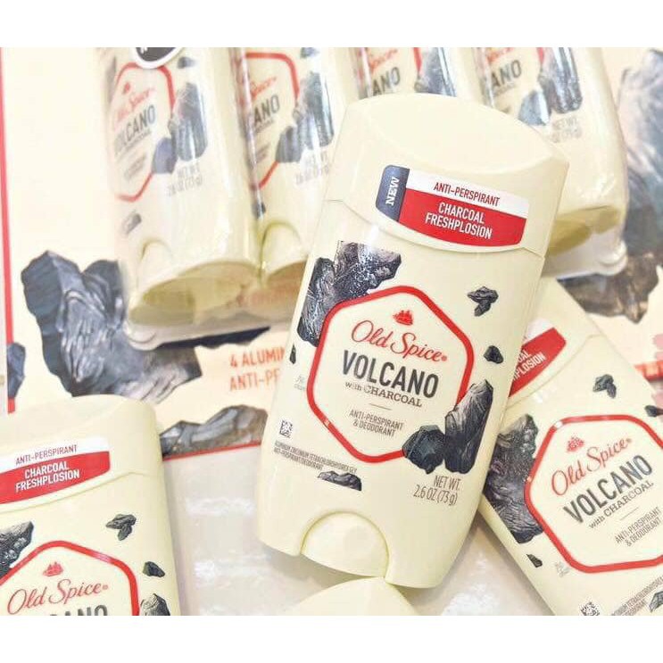 Lăn sáp Khử Mùi nam Old Spice Volcano With Charcoal 73g than hoạt tính - Mỹ