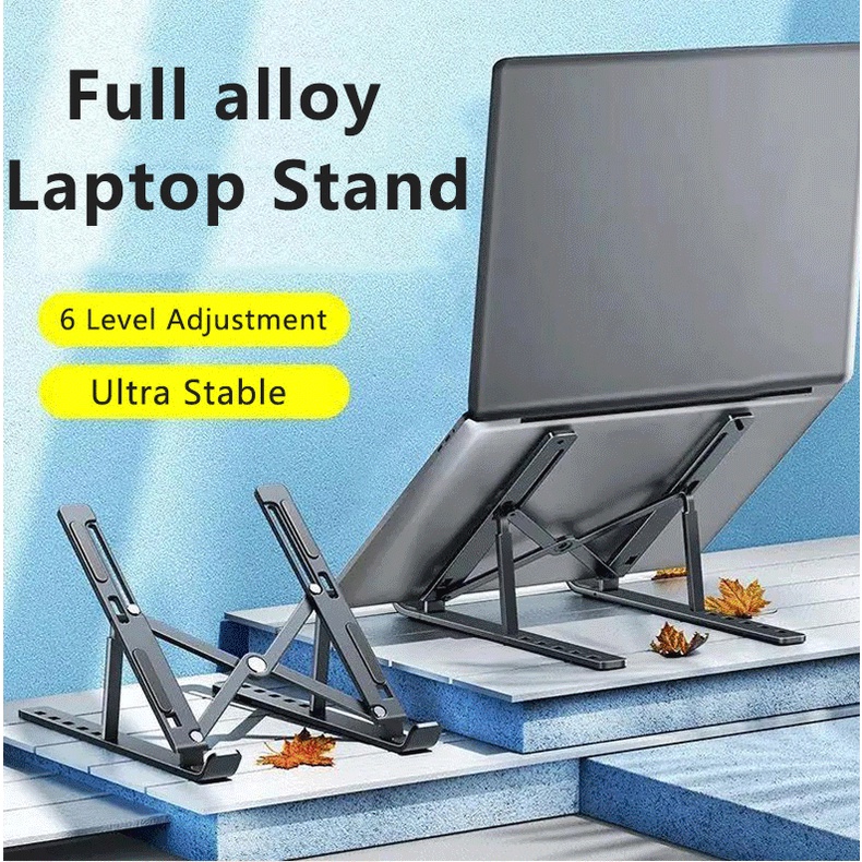 Giá Đỡ laptop Bằng Hợp Kim Nhôm 6 Cấp Độ Có Thể Điều Chỉnh Và Gấp Gọn 11-17 inch