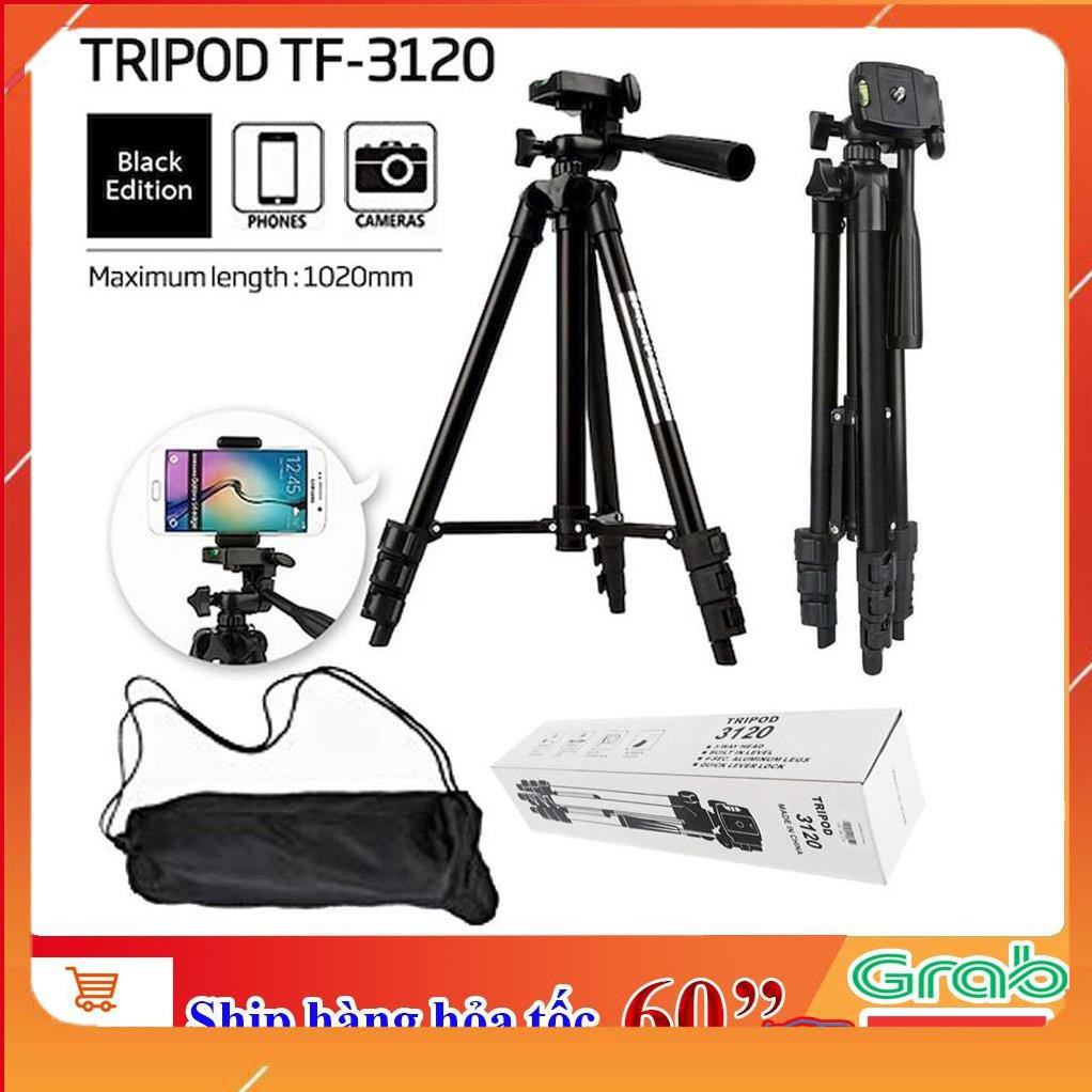 (Hàng Loại 1) Gậy 3 chân chụp hình máy ảnh, điện thoại Tripod TF - 3120 Full hộp và bao đeo