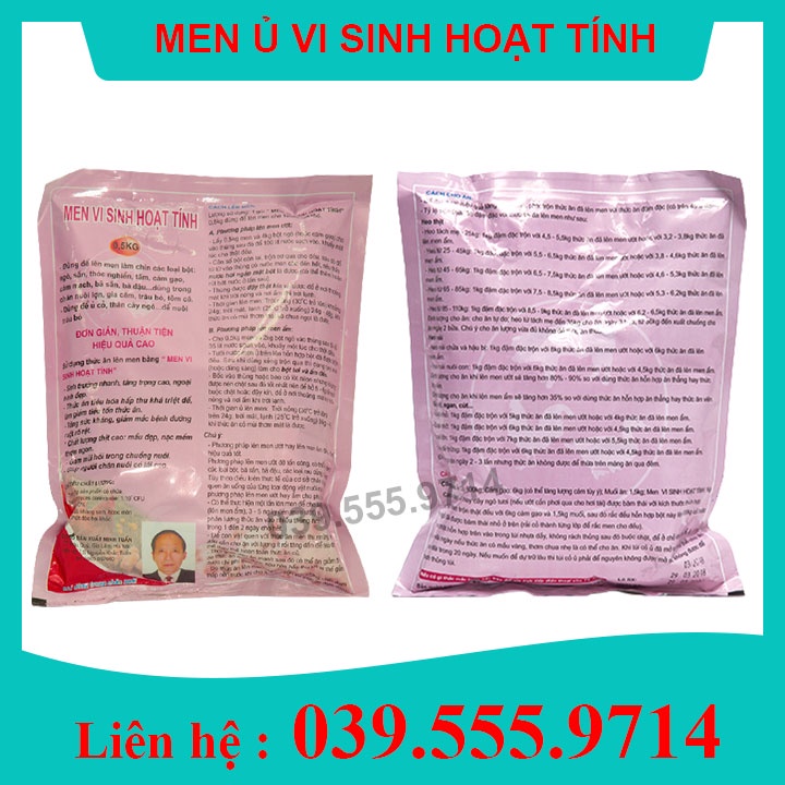 [Chính hãng] 5 Gói Men Ủ Thức Ăn Cho Động Vật 500gram