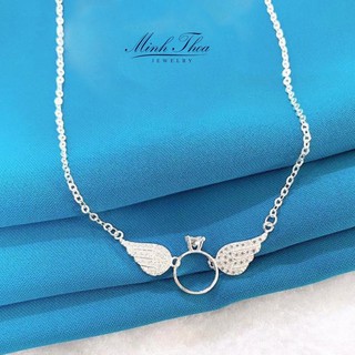 Lắc chân bạc đẹp, lắc chân nữ trang sức bạc cao cấp hình cánh thiên thần đính đá  Minh Thoa JEWELRY