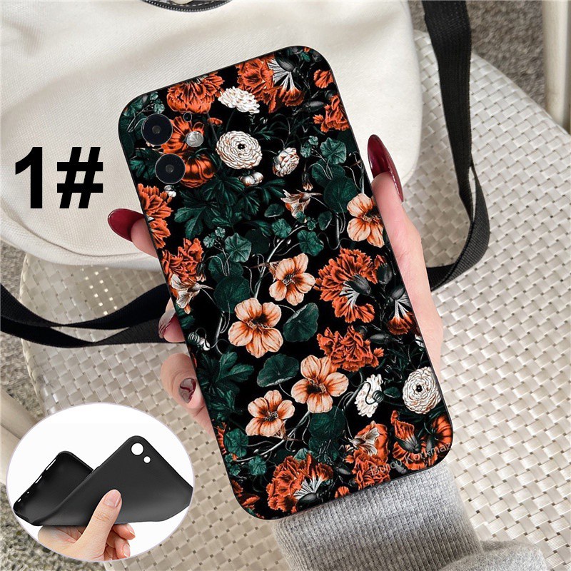 iPhone XR X Xs Max 7 8 6s 6 Plus 7+ 8+ 5 5s SE 2020 Soft Silicone Cover Phone Case Casing MD114 Floral flower