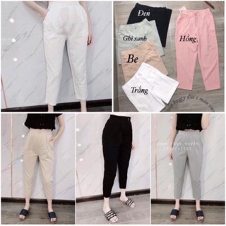 Quần baggy chất đũi khóa cúc lưng chun