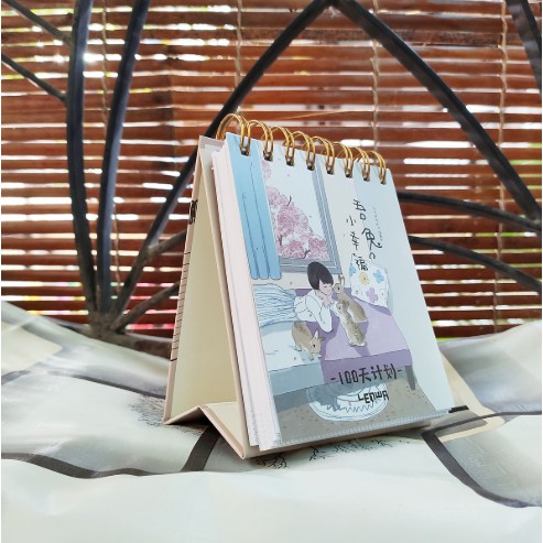 Sổ Kế Hoạch Lò Xo 100 Ngày - 100 Days Daily Planner Notebooks - Cô Gái Và Con Thỏ  - mẫu 1