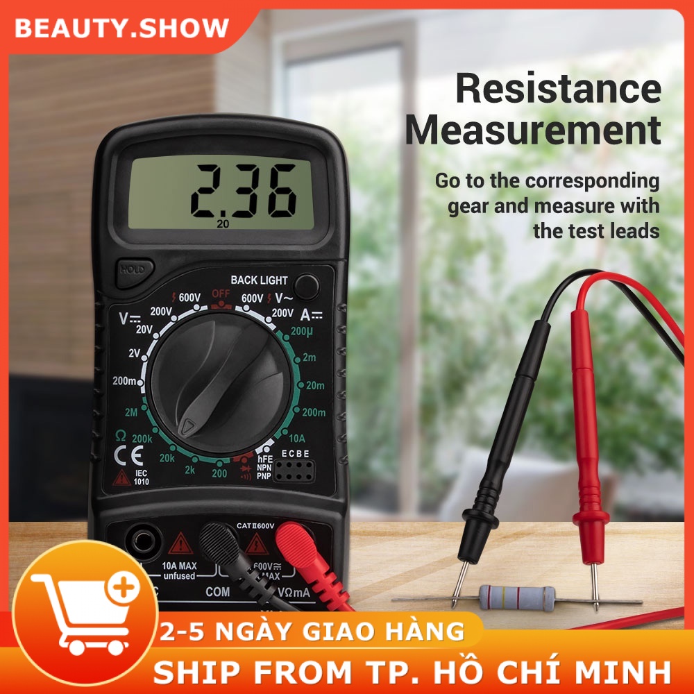 Measure Đồng hồ vạn năng-tích hợp màn hình LCD đo tụ, tần số, nhiệt độ, điện trở, điện áp
