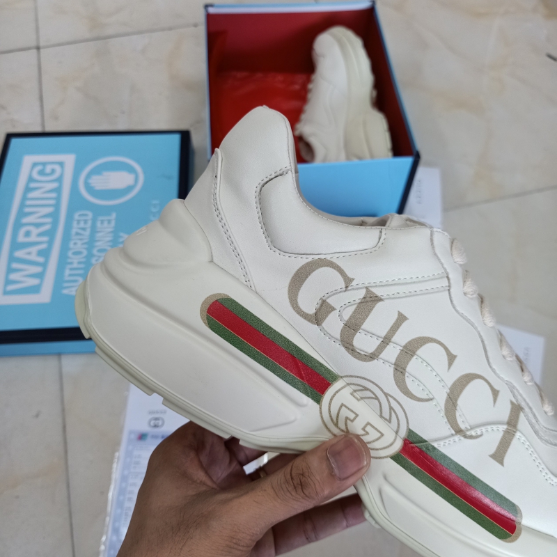 Giày Gucci Rhyton Chunky Logo Chữ Ngang + Tăng Chiều Cao 5cm