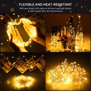 LED Solar String Lamp Fairy Christmas Lights 10m 100 LED Copper Wire Xmas Wedding Party Decor Lamp Garland
