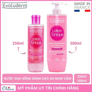 Nước Hoa Hồng Evoluderm Lotion Tonique Peaux Sensibles giúp sáng da, se khít lỗ chân lông (Dành cho da nhạy cảm)