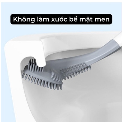 Cọ Toilet Silicon mẫu mới (loại silicon chữ L) Chổi cọ rửa nhà vệ sinh bồn cầu