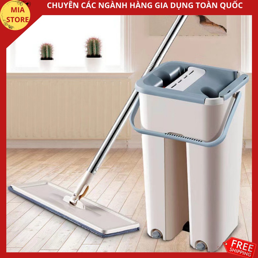 Bộ Cây Lau Nhà Chổi Lau Nhà kèm thùng tự Vắt 360 Độ Cao Cấp Tặng Kèm 2 Bông Lau siêu nhỏ gọn nhẹ