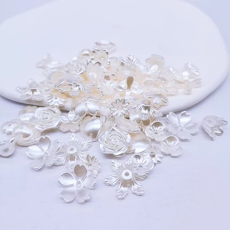 Bộ 50 Hạt Ngọc Trai Hình Cánh Hoa Bằng Acrylic Dùng Làm Trang Sức Diy