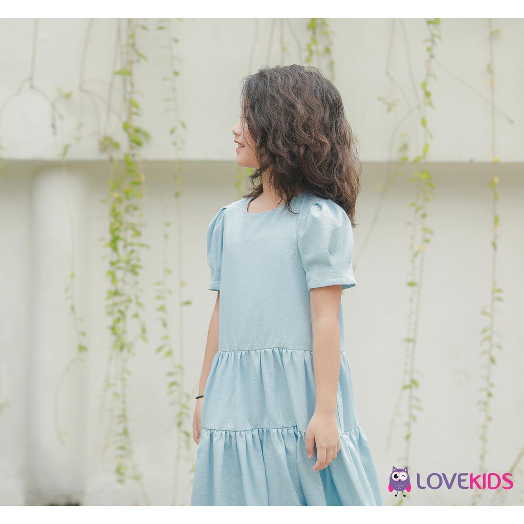 Váy suông đuôi cá tầng BG xanh và hồng - Lovekids