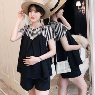 Áo bầu giả yếm pha cốt tông kẻ.