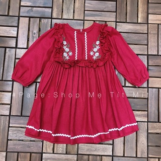 Váy thô cánh tiên đỏ mận -size:12-14kg,13-15kg,15-17kg