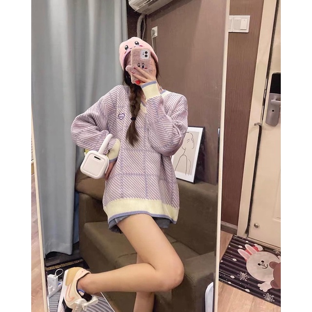 Áo sweater kẻ sọc ulzzang korean style