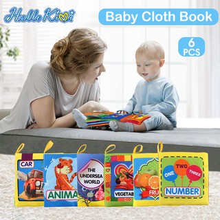 Bộ 6 cuốn sách vải đồ chơi giáo dục đầu đời HelloKimi cho bé