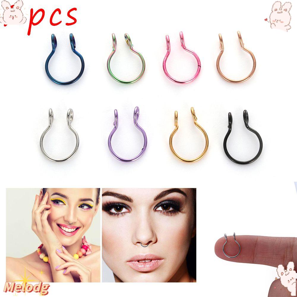 Set 2 Khuyên Mũi Giả Đường Kính 8mm Nhiều Màu Thời Trang