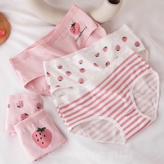 Quần lót nữ cotton mềm êm thoáng mát hoạ tiết quả dâu dễ thương tôn vòng 3 quyến rũ T105