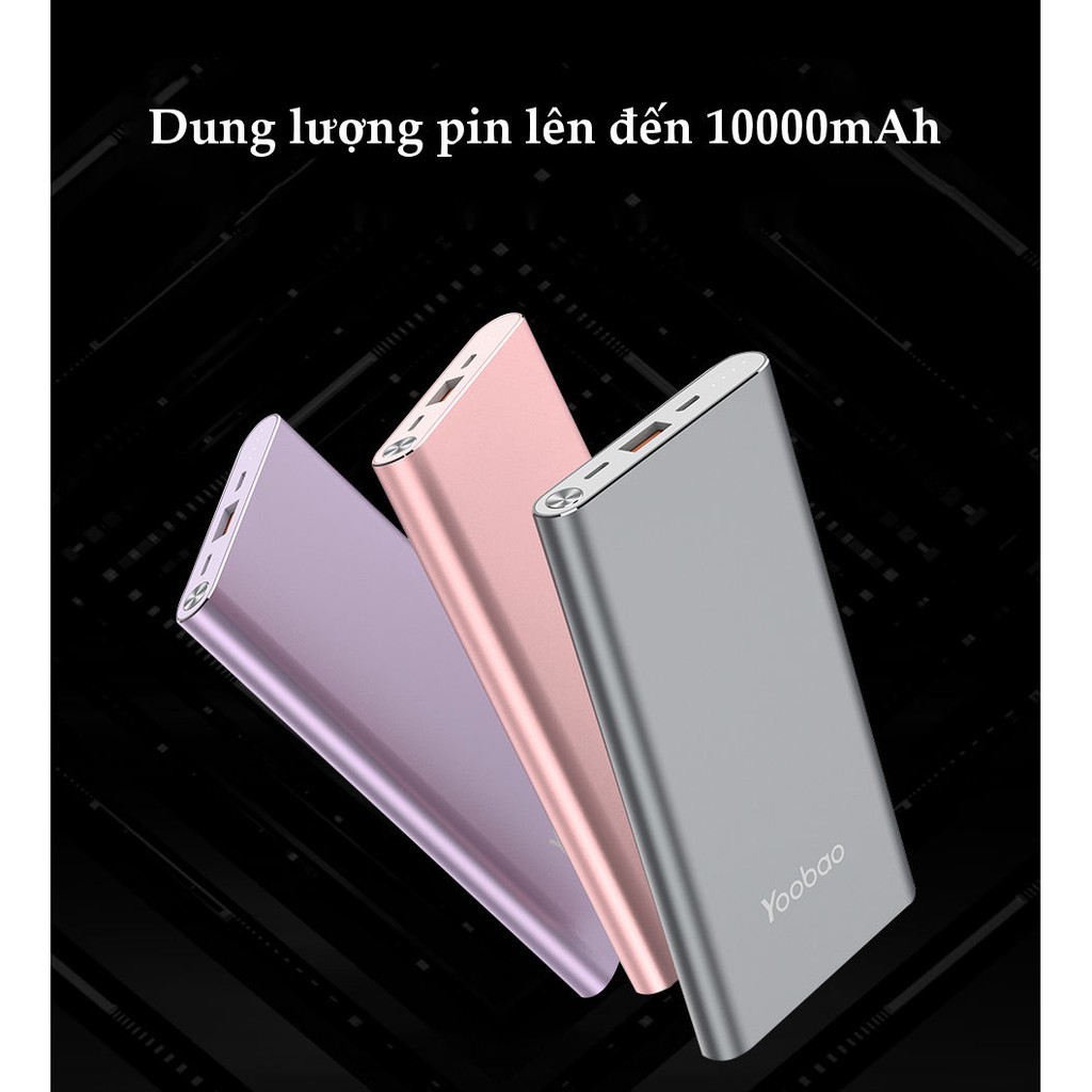 Sạc dự phòng Yoobao Polymer Slim 10000mAh A1 - Hàng chính hãng