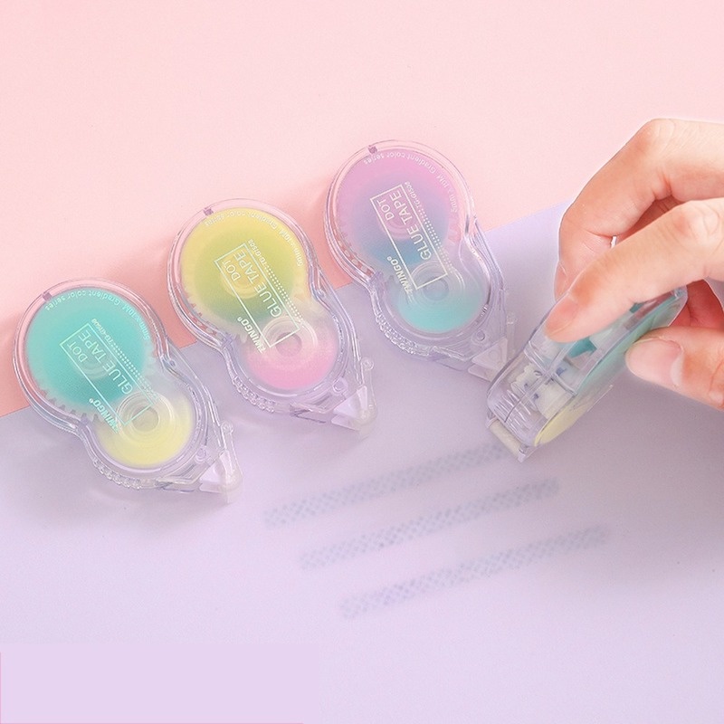 Ông Giấy 3 mô hình 1 băng Macaron màu gradient chấm keo nhựa sáng tạo trong suốt tài khoản tay dán trang trí DIY sinh viên văn phòng văn phòng băng keo hai mặt