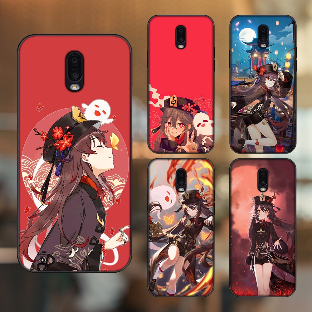 Ốp lưng Samsung J7 Plus viền đen in hình Hutao Genshin Impact