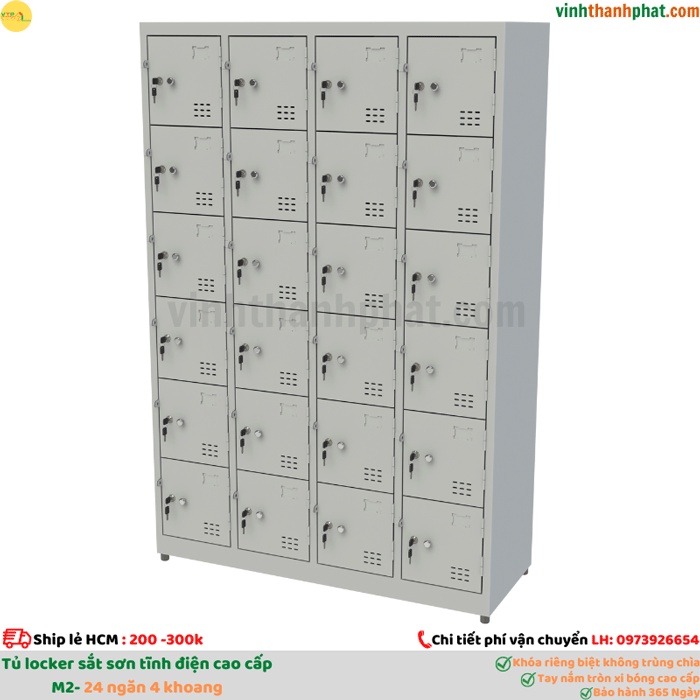 Tủ sắt locker 24 ngăn kiểu TS986-4K