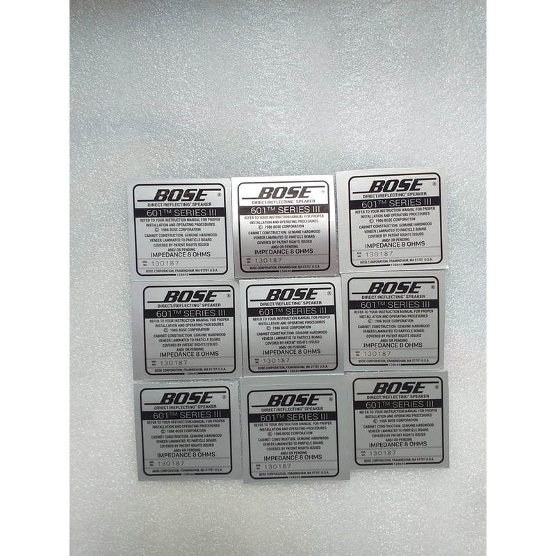 Tem Loa Bose 601 Seri III Decal Dán Mặt Sau Loa