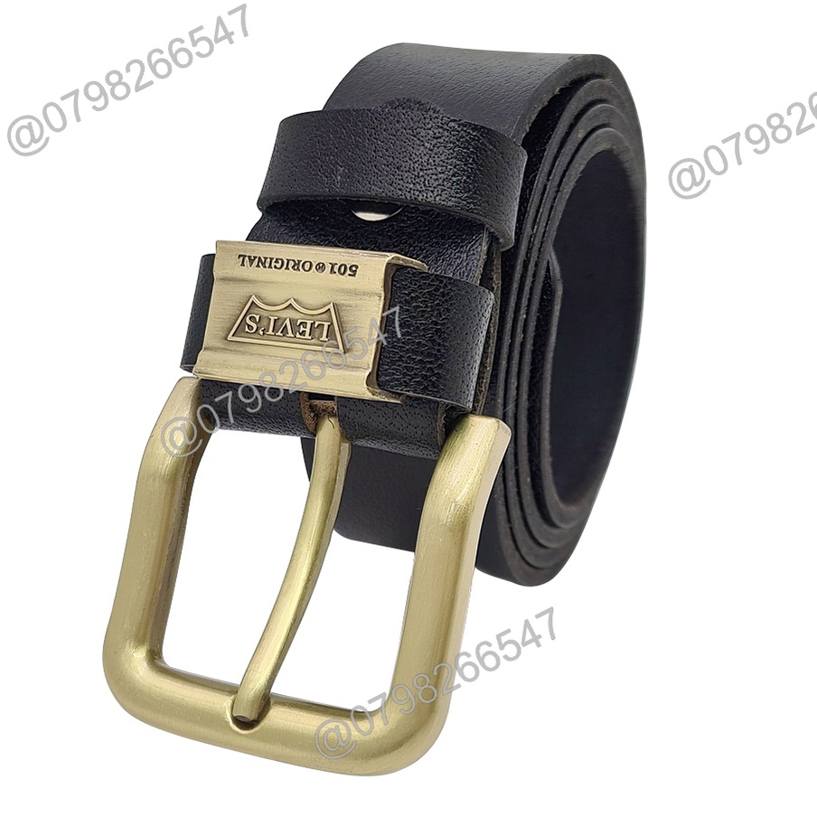 Dây da bò thắt lưng nam DHM-295 | Đầu khoá kim kiểu tròn mạ đồng thời trang | Bảo hành 12 tháng