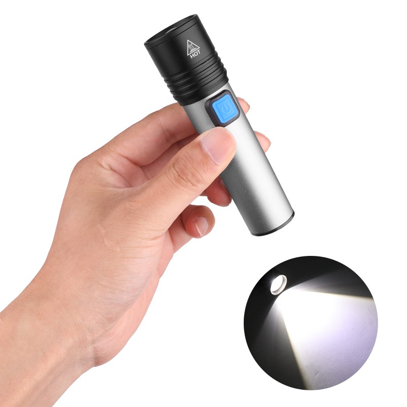 Ultra small strong light EDC flashlight rechargeable mini zoom waterproof flashlight