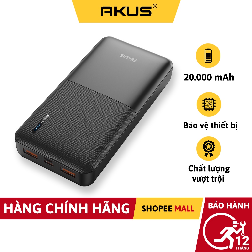 Sạc Dự Phòng 20000 Mah Akus C20 - Hàng Chính Hãng -...