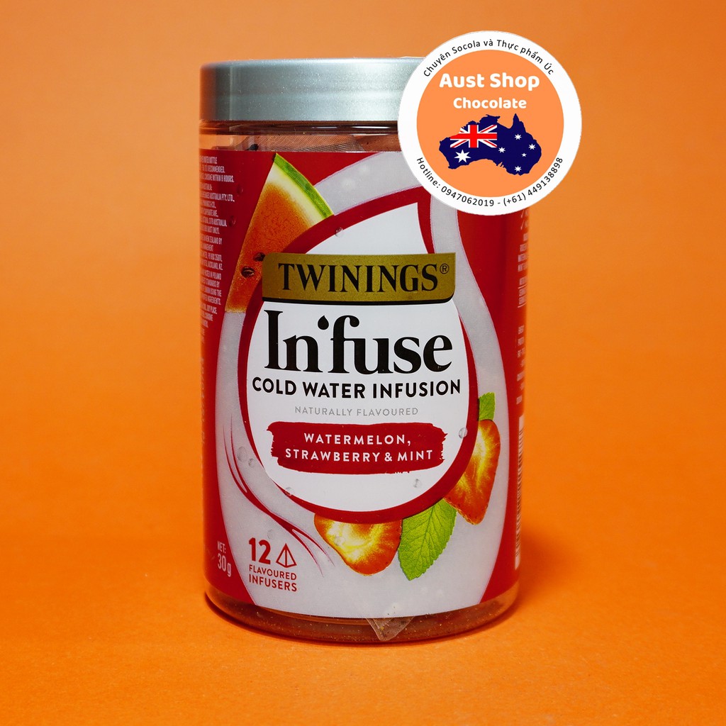 Combo Bình nước và trà trái cây (2 hộp x 12 túi lọc) Twinings Infuse Starter Pack - OZ - Aust Shop Chocolate