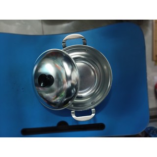 Chảo nhôm xi có nắp 2 quai - tân đức thành - 18cm