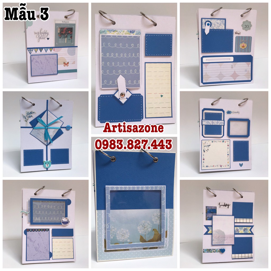 Album ảnh dán mini - Scrapbook handmade 04 (Đọc kỹ mô tả từng sản phẩm)